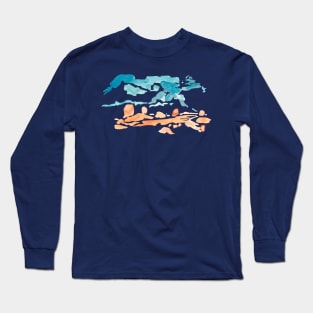 Shore Landscape - Maritime Beach - Watercolor Long Sleeve T-Shirt